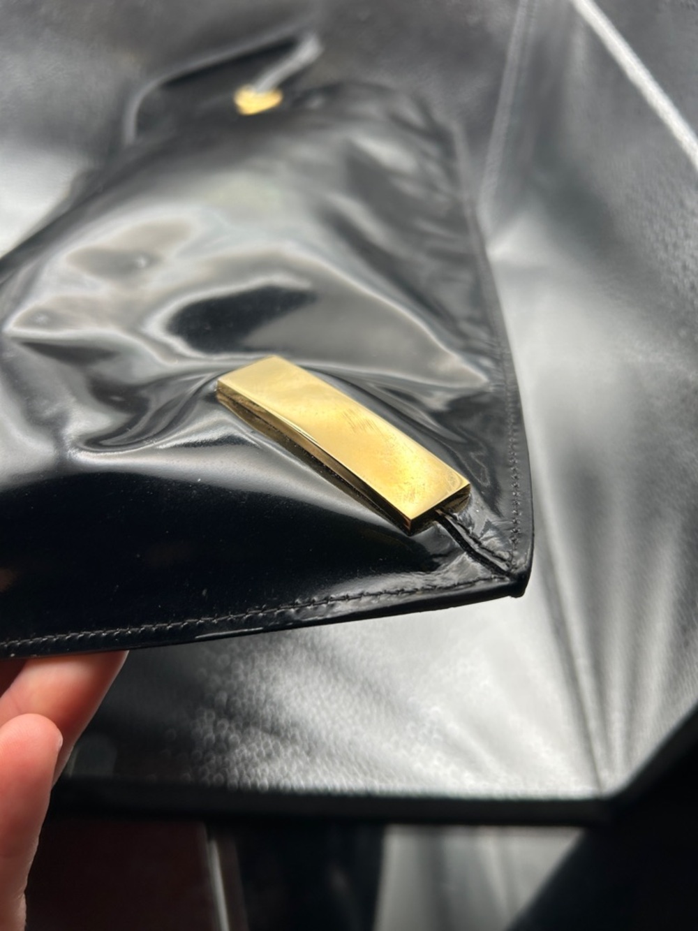 Fendi Black Patent Tote Bag with pouch - Picture 7 of 17